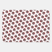 キーソン絵を描のクリスマスの古い赤いトラックの犬のアート ラッピングペーパーシート (正面2)