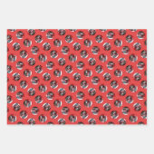 キーソン絵を描のクリスマスの古い赤いトラックの犬のアート ラッピングペーパーシート (正面)