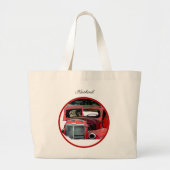 キーソン絵を描のクリスマスの古い赤いトラックの犬のアート ラージトートバッグ (正面)