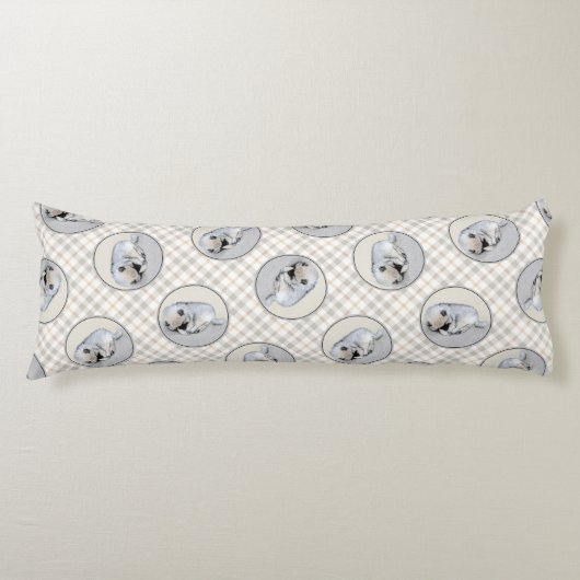 キーソン絵を描の眠っている子犬オリジナルドッグアート ボディピロー (正面)