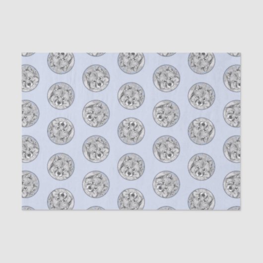 キーソン絵を描ズかわいいオリジナルペットドッグアート 薄葉紙 (正面)