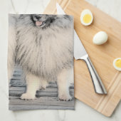 キーソン絵画ブラザーズ – オリジナルドッグアート キッチンタオル (四つ折り)