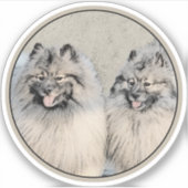 キーソン絵画ブラザーズ – オリジナルドッグアート シール (正面)