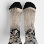 キーソン絵画ブラザーズ – オリジナルドッグアート ソックス (上部)