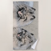 キーソン絵画ブラザーズ – オリジナルドッグアート ビーチタオル (正面)