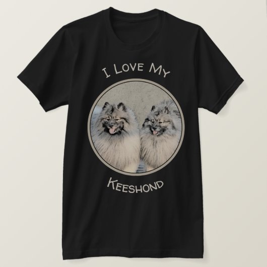 キーソン絵画ブラザーズ – オリジナルドッグアート Tシャツ (デザイン正面)