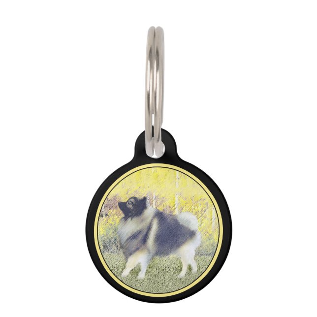 キーソン《植物》アスペン絵画ズ – かわいいオリジナルドッグアート ペット　ネームタグ (正面)