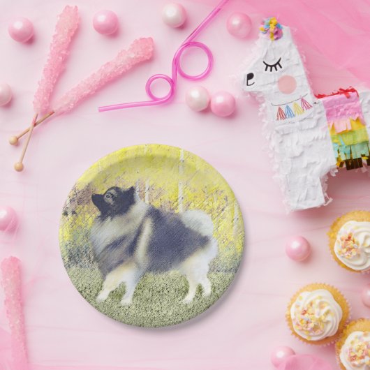 キーソン《植物》アスペン絵画ズ – かわいいオリジナルドッグアート ペーパープレート (パーティー)