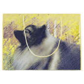 キーソン《植物》アスペン絵画ズ – かわいいオリジナルドッグアート ラージペーパーバッグ (正面)