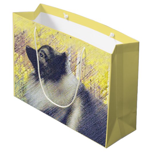キーソン《植物》アスペン絵画ズ – かわいいオリジナルドッグアート ラージペーパーバッグ (裏面アングル)