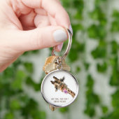 キーチェよくはしゃぐーンHappy Giraffe Tongue Out -スマイル キーホルダー (手)