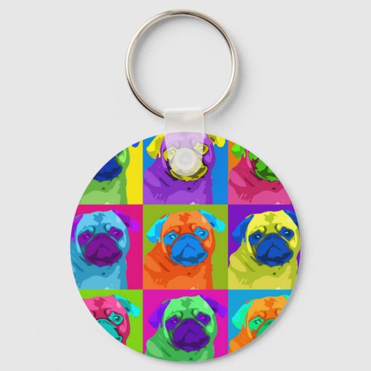 キーチェインスパイアーンをパグ キーホルダー (正面)