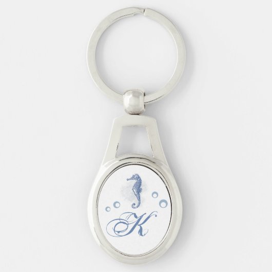 キーチェパーソナライズされたーンシーホース海ビーチ水 キーホルダー (正面)