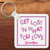 キーチェーンが好失ったきなピンク/紫 キーホルダー (正面)