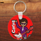 キーチェーンという名前の赤いグラフィックは「私はロックスターだ キーホルダー (正面)