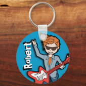 キーチェーンという名前の青いグラフィックは「私はロックスターだ キーホルダー (正面)