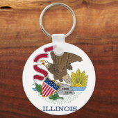 キーチェーンとイリノイ州旗州 キーホルダー (正面)