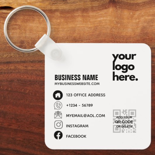 キーチェーンとクライアントを切り離すスキャン可能 キーホルダー (正面)