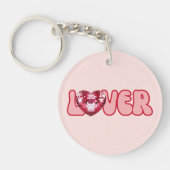 キーチェーンとハートとラブデザイン キーホルダー (正面)
