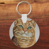 キーチェーンにぶち猫 キーホルダー (正面)