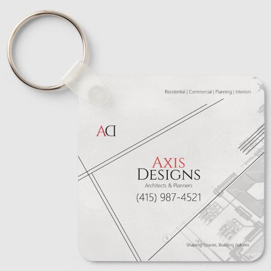 キーチェーンの設計 | 青写真デザイン キーホルダー (正面)