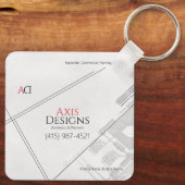 キーチェーンの設計 | 青写真デザイン キーホルダー (裏面)