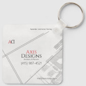 キーチェーンの設計 | 青写真デザイン キーホルダー (裏面)