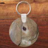 キーチェーンまたはキーリング – Lop Eared Dwarf Rabbit キーホルダー (正面)