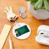 キーチェーンを提示するビジネスマン キーホルダー