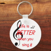 キーチェーンを歌えば人生が良い キーホルダー (正面)