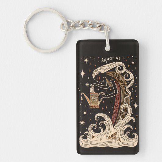キーチェーンアクエリアスシタル〔占星術の〕十二宮図アート キーホルダー (正面)
