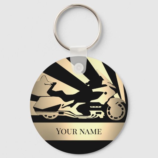 キーチェーンオートバイクバイクバイクもしくは自転車に乗る人セピア キーホルダー (正面)