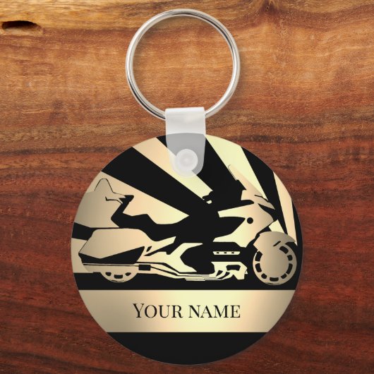 キーチェーンオートバイクバイクバイクもしくは自転車に乗る人セピア キーホルダー (正面)