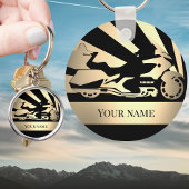 キーチェーンオートバイクバイクバイクもしくは自転車に乗る人セピア キーホルダー