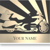 キーチェーンオートバイクバイクバイクもしくは自転車に乗る人セピア シール (正面)