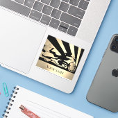 キーチェーンオートバイクバイクバイクもしくは自転車に乗る人セピア シール (ノートパソコンとiPhone)