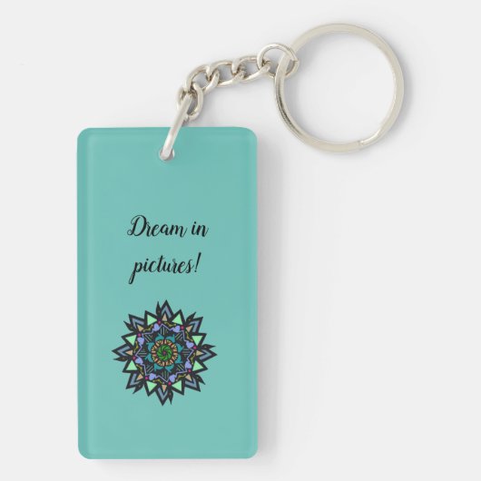 キーチェーンギフト男性の女性の花自然ドリームアート キーホルダー (裏面)