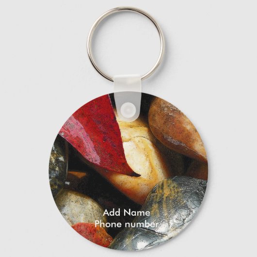 キーチェーンストーンズ名前と電話番号の追加 キーホルダー (正面)