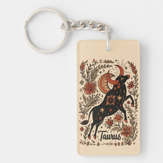 キーチェーンタウラスシタル〔占星術の〕十二宮図アート キーホルダー (正面)