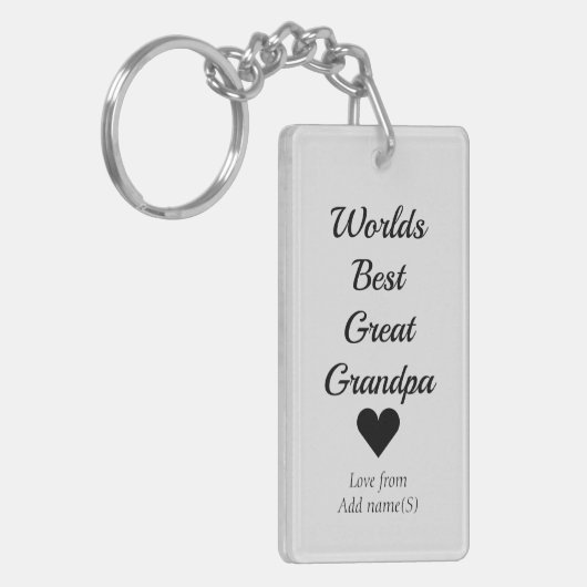 キーチェーンパーソナライズされた最高の素晴らしのじいちゃん キーホルダー (正面左)
