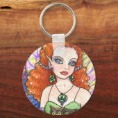 キーチェーンフクロウフラワーフェアリーファンタジーバイアンハワード キーホルダー (正面)