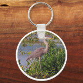 キーチェーンブルー素晴らしヘロン キーホルダー (正面)