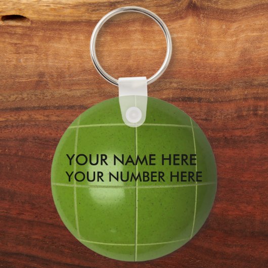 キーチェーンボッチェボールあなたの名前、あなたの番号 キーホルダー (正面)
