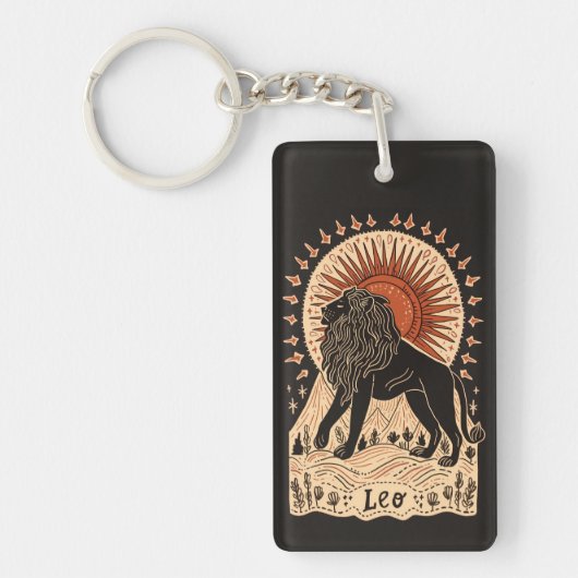 キーチェーンレオシナ〔占星術の〕十二宮図アート キーホルダー (正面)