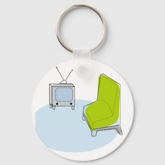 キーチェーンレトロテレビ&チェアデザイン キーホルダー