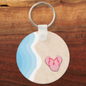 キーチェーン上のピンクフリップフロップビーチ キーホルダー (正面)