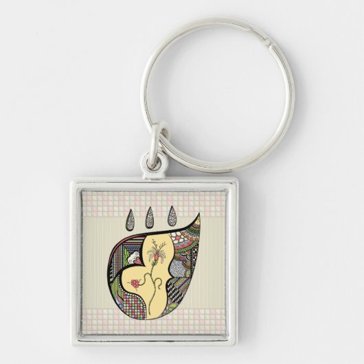 キーチェーン内の花 キーホルダー (正面)