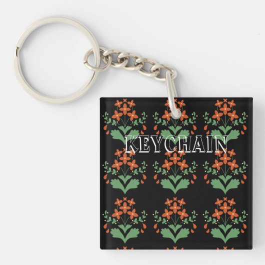 キーチェーン文字名シェイプスクウェアAcrylic Keychain キーホルダー (正面)