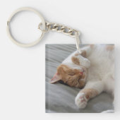 キーチェーン眠る猫の可愛さ キーホルダー (正面)