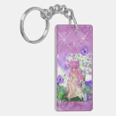 キーチェーン若い女の子座る キーホルダー (正面左)